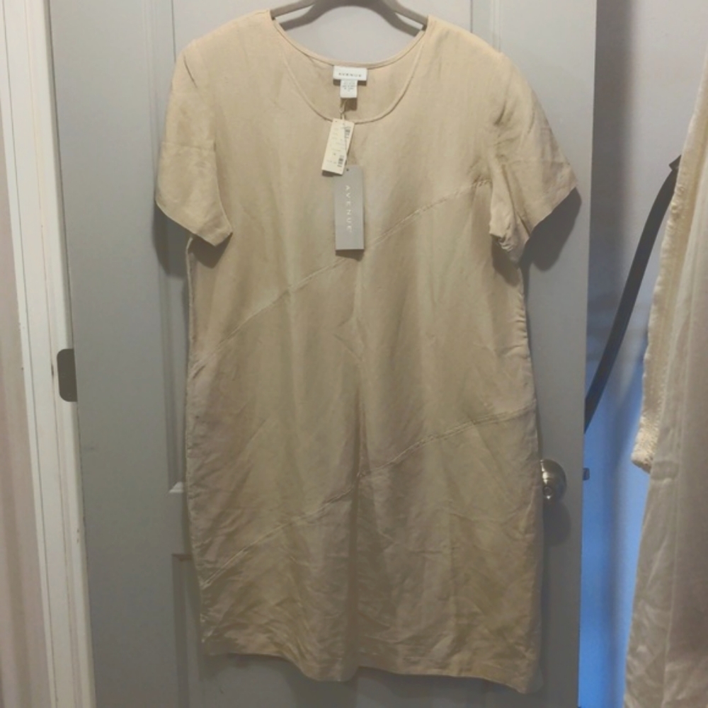 Avenue Linen Dress 14 NWT